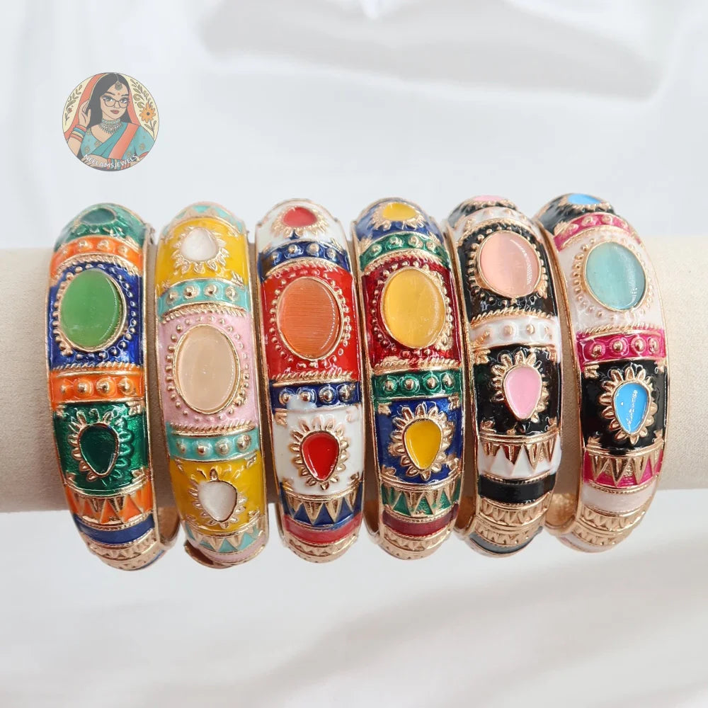 Chunky Rani Kada - Enamel Bangle (Multi)
