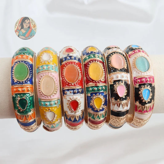 Chunky Rani Kada - Enamel Bangle (Multi)