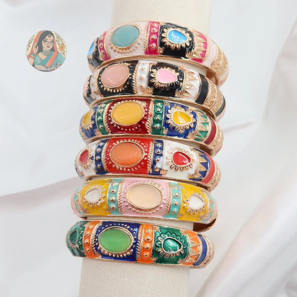 Chunky Rani Kada - Enamel Bangle (Multi)