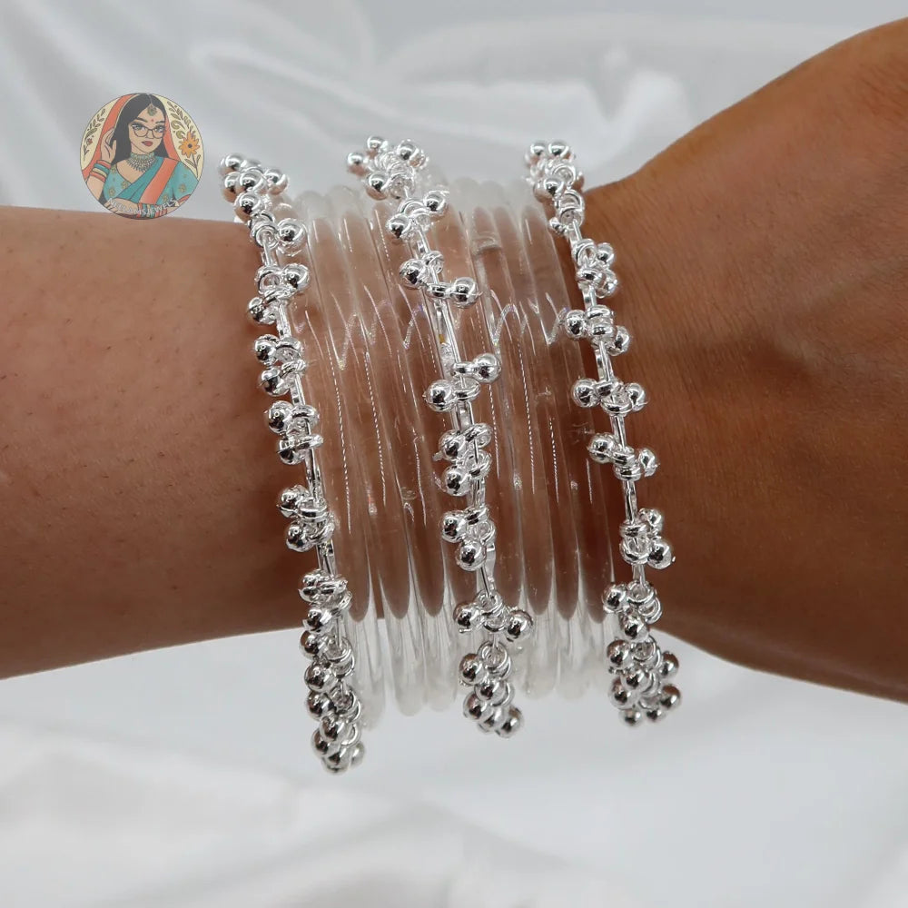 ’Clear’ Glossy Katrina Glass Bangle Set