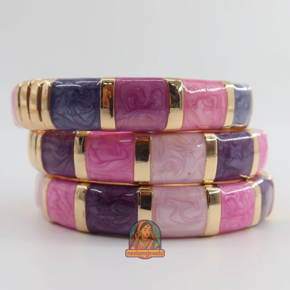 ColorBlock Kada - Enamel Bracelet 10 - Purple/Pink/Lilac