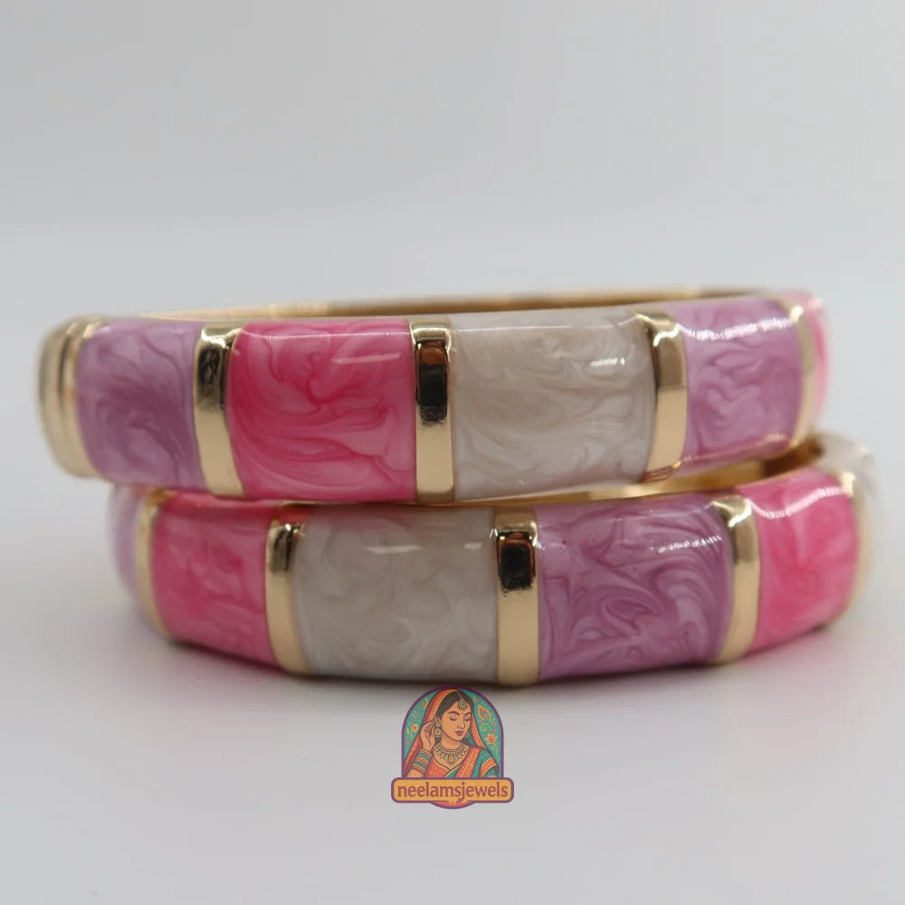 ColorBlock Kada - Enamel Bracelet 11 - Purple/Pink/Cream