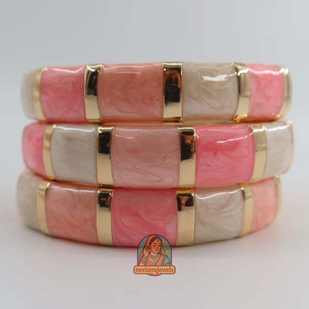 ColorBlock Kada - Enamel Bracelet 8 - Pink/Cream/Peach