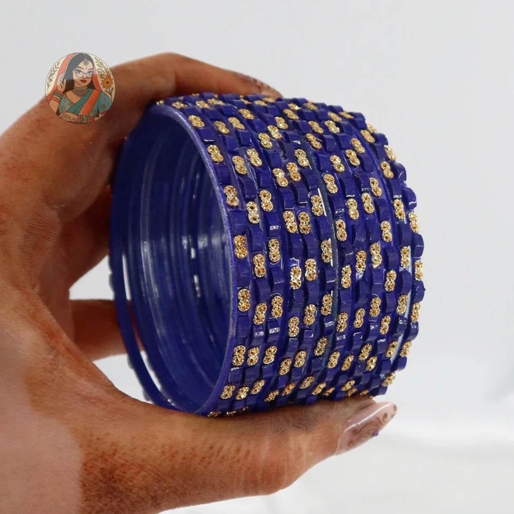 ’Dark Blue’ Tara Glass Bangle Set