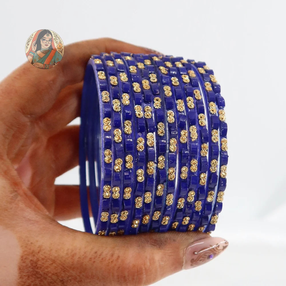 ’Dark Blue’ Tara Glass Bangle Set