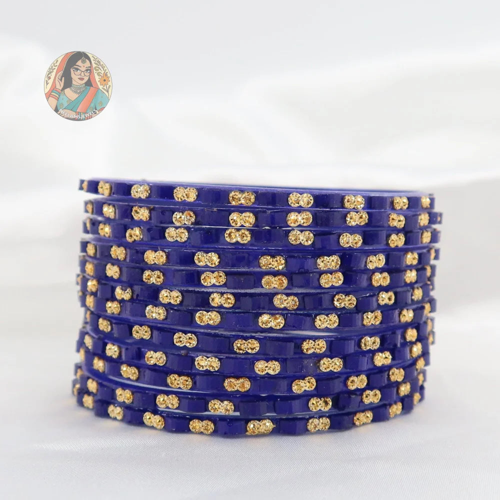 ’Dark Blue’ Tara Glass Bangle Set