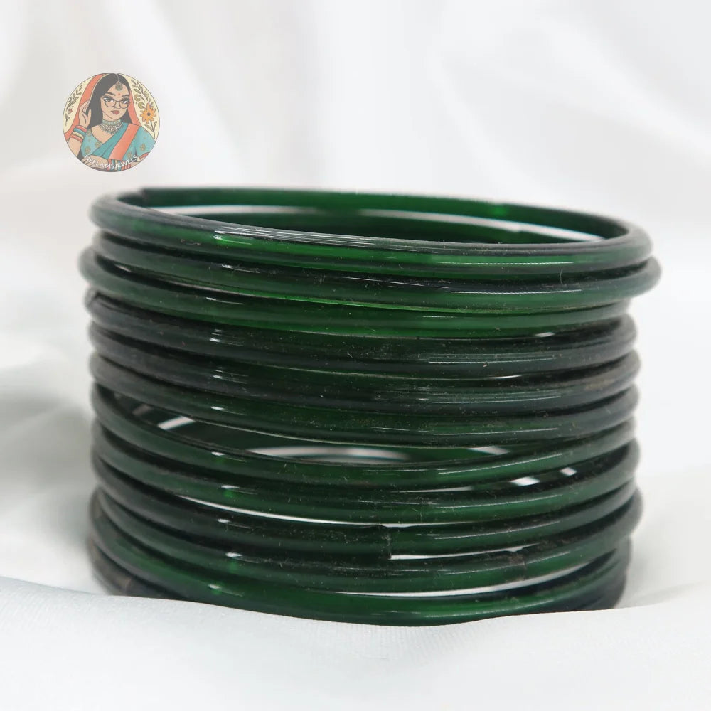 ’Dark Green’ Rang Pakka Glass Bangle Set