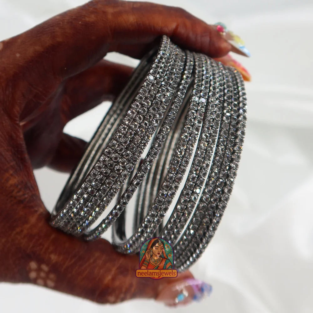 Dark Grey Sparkle Bangles