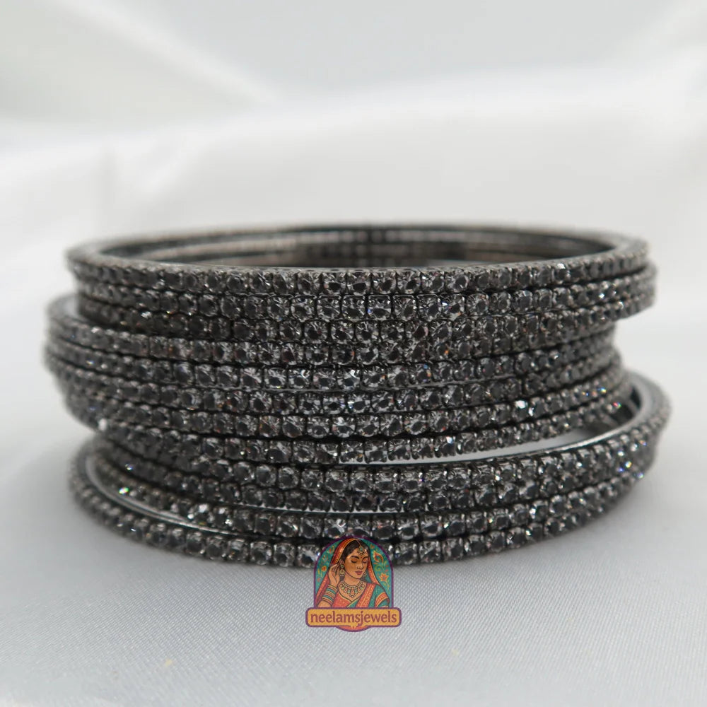 Dark Grey Sparkle Bangles