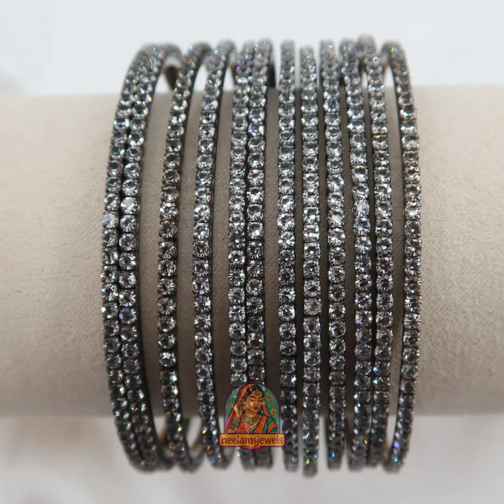Dark Grey Sparkle Bangles