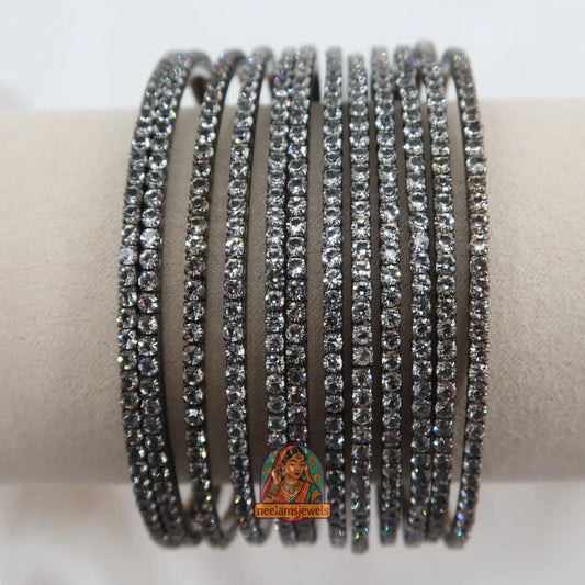 Dark Grey Sparkle Bangles
