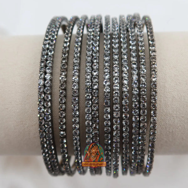 Dark Grey Sparkle Bangles