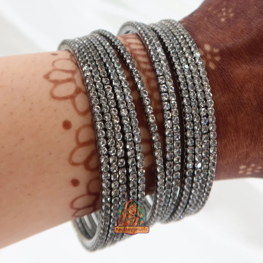 Dark Grey Sparkle Bangles