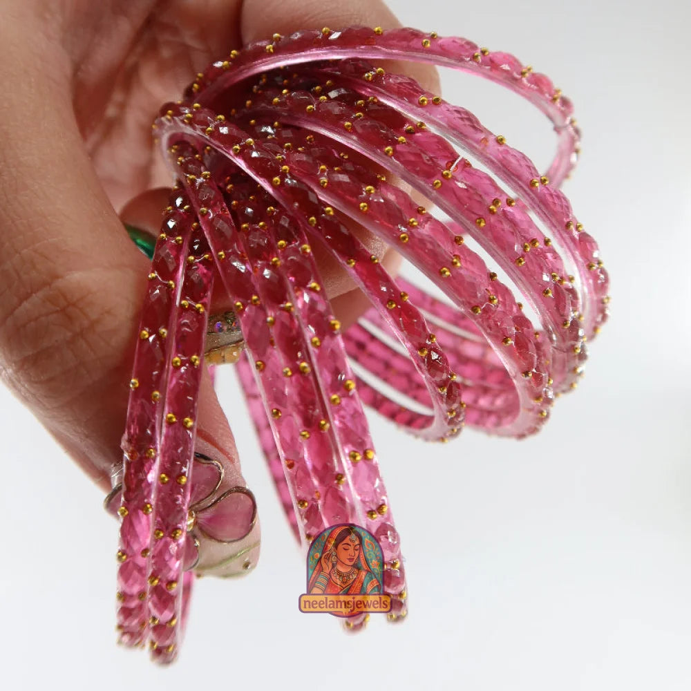 ’Dark Lavender’ Glass Bangle Set