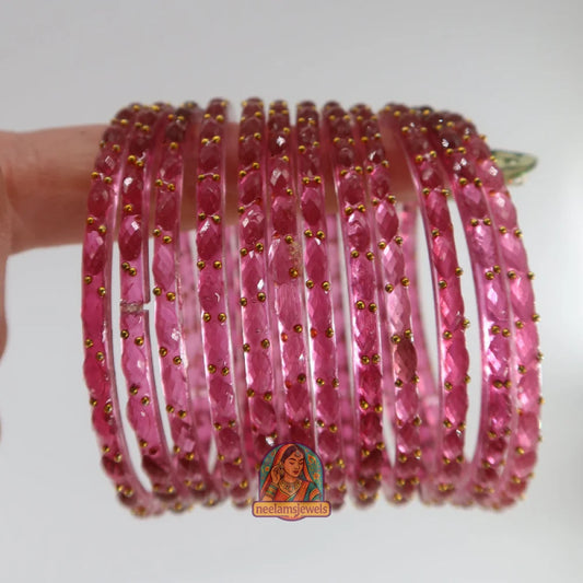 ’Dark Lavender’ Glass Bangle Set