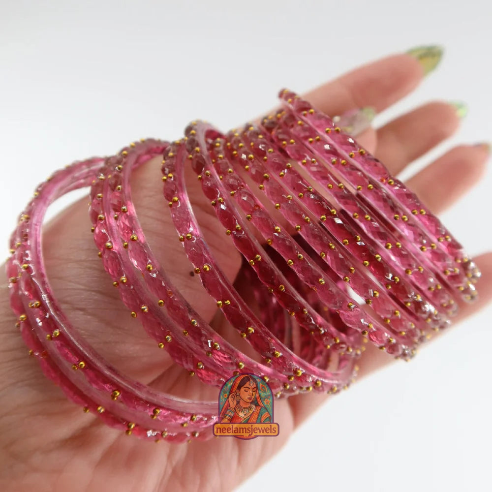 ’Dark Lavender’ Glass Bangle Set