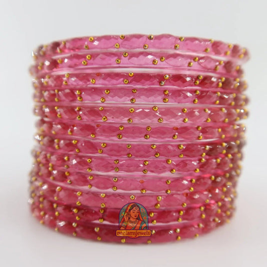’Dark Lavender’ Glass Bangle Set