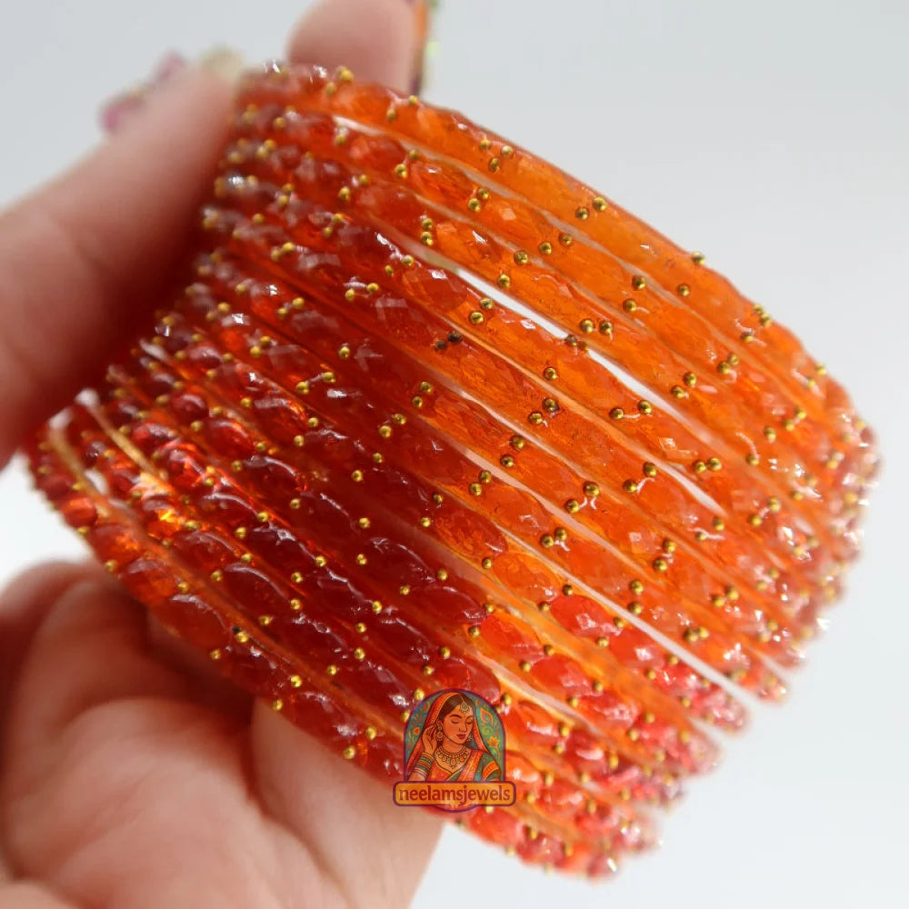 ’Dark Orange’ Glass Bangle Set