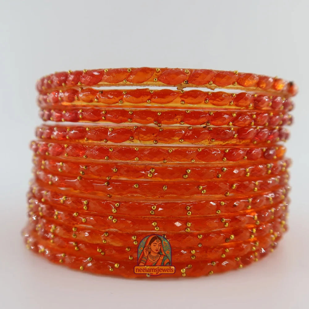 ’Dark Orange’ Glass Bangle Set
