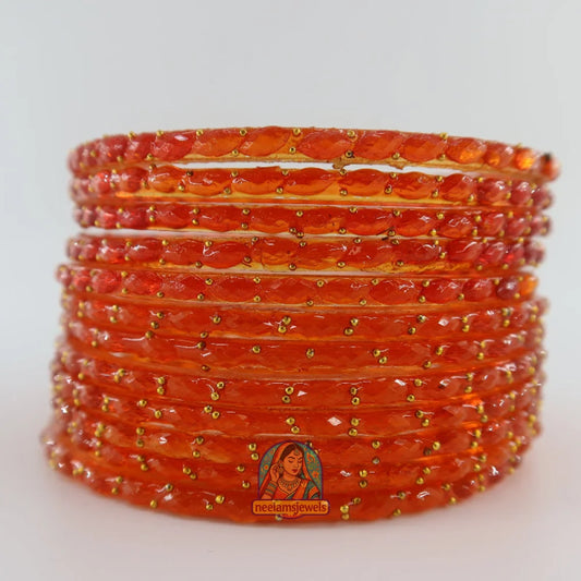 ’Dark Orange’ Glass Bangle Set