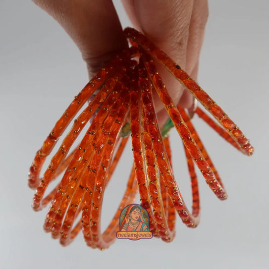 ’Dark Orange’ Glass Bangle Set