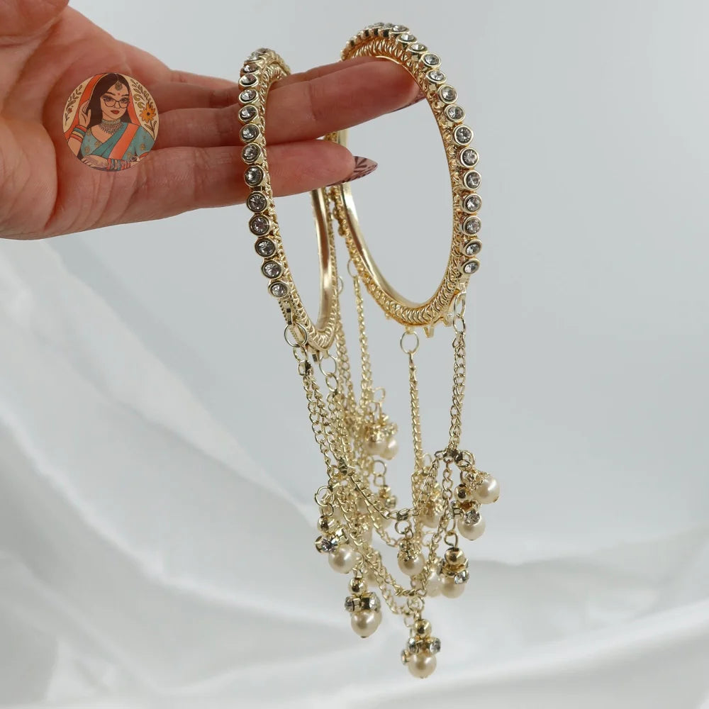 Deepika Golden 3-Chain Connected Bangle