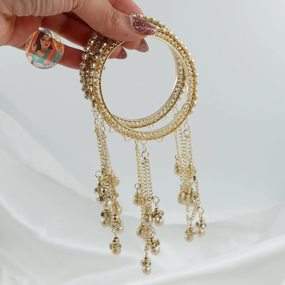 Deepika Golden 3-Chain Connected Bangle