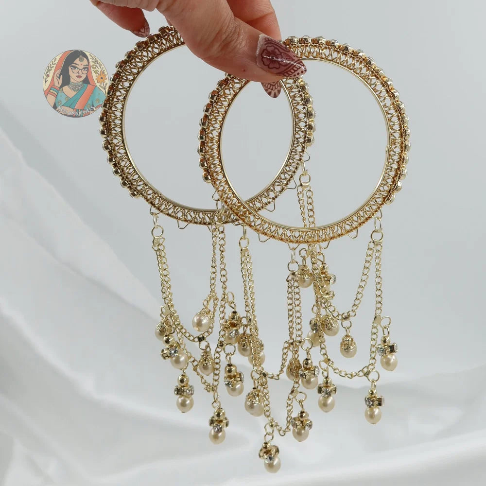 Deepika Golden 3-Chain Connected Bangle