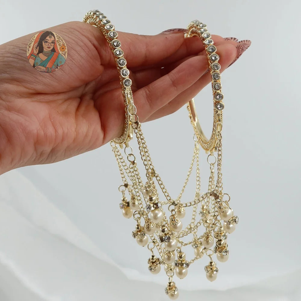 Deepika Golden 3-Chain Connected Bangle