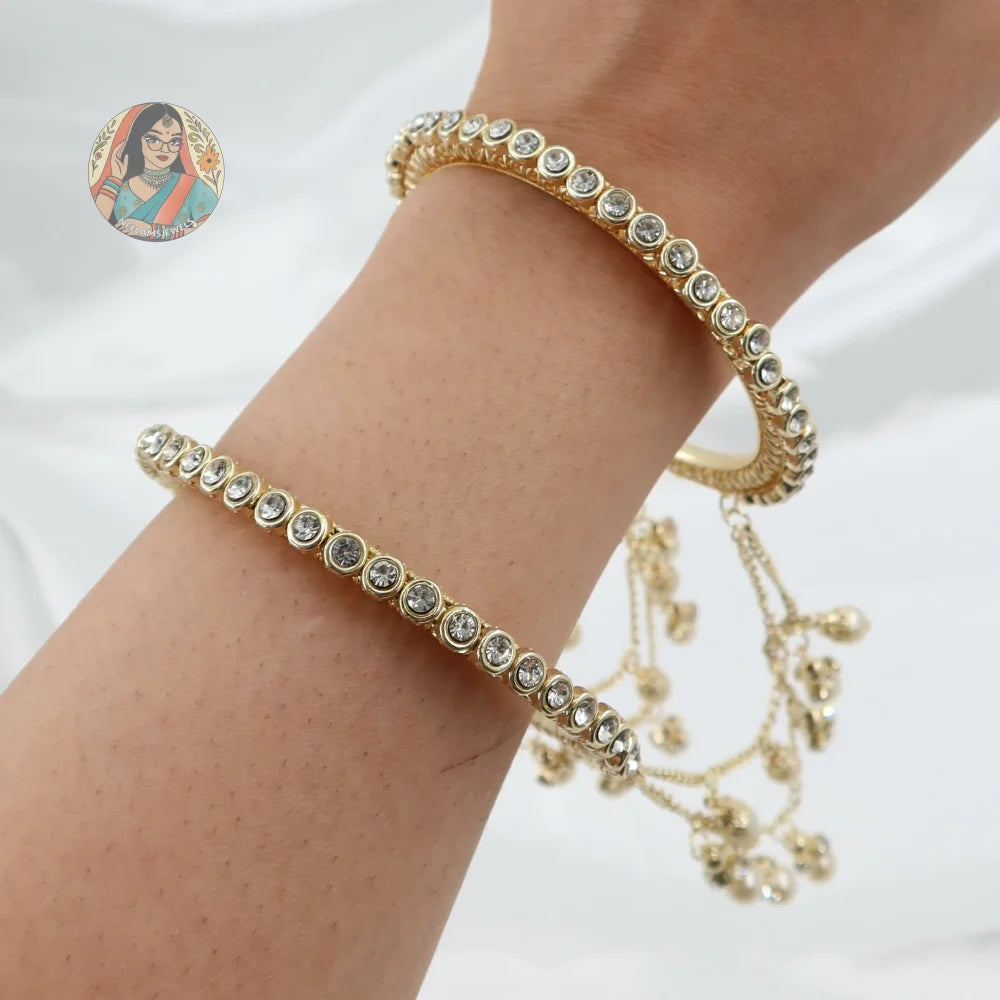 Deepika Golden 3-Chain Connected Bangle
