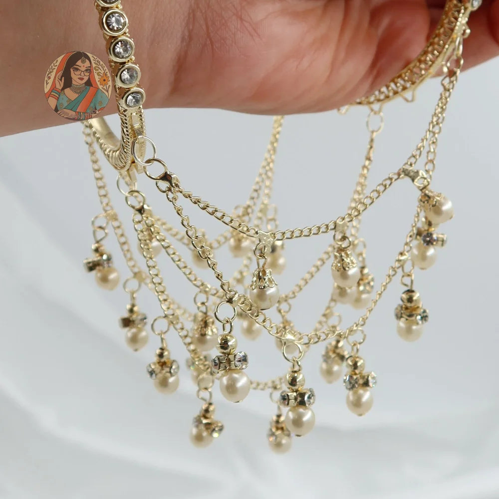 Deepika Golden 3-Chain Connected Bangle