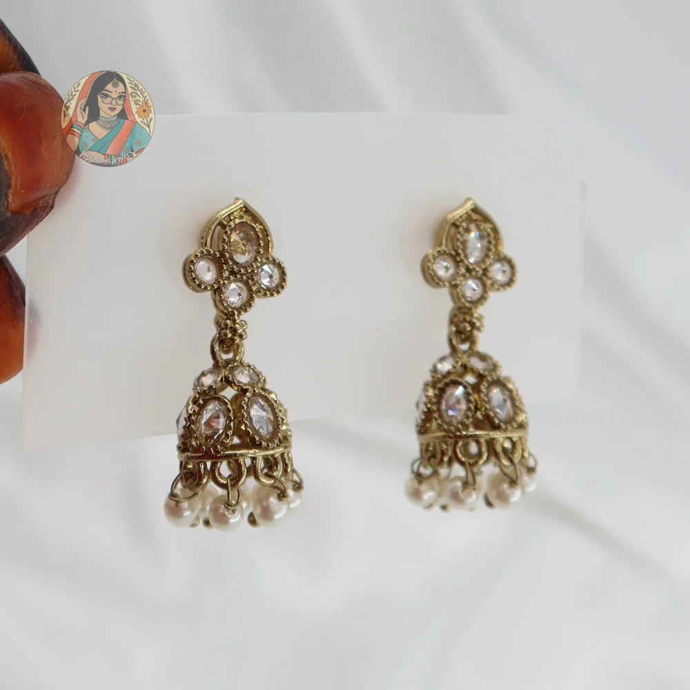 Deepika Mini Jhumki - White