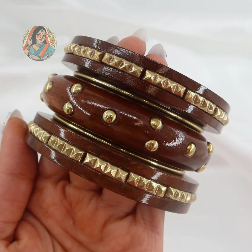 Deepti Wooden Bangle Stack
