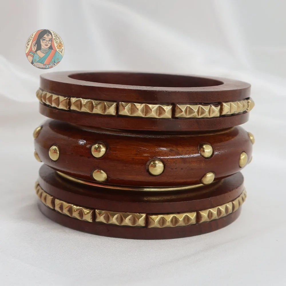 Deepti Wooden Bangle Stack