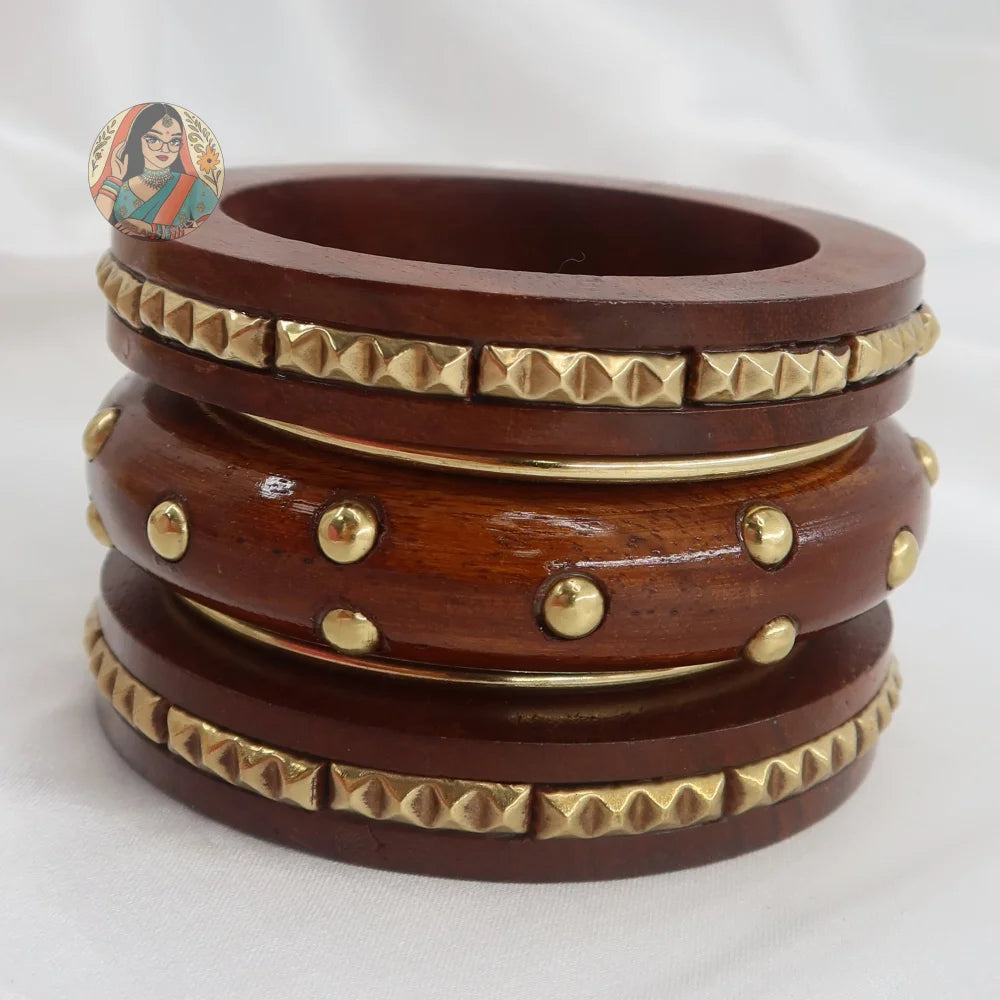 Deepti Wooden Bangle Stack