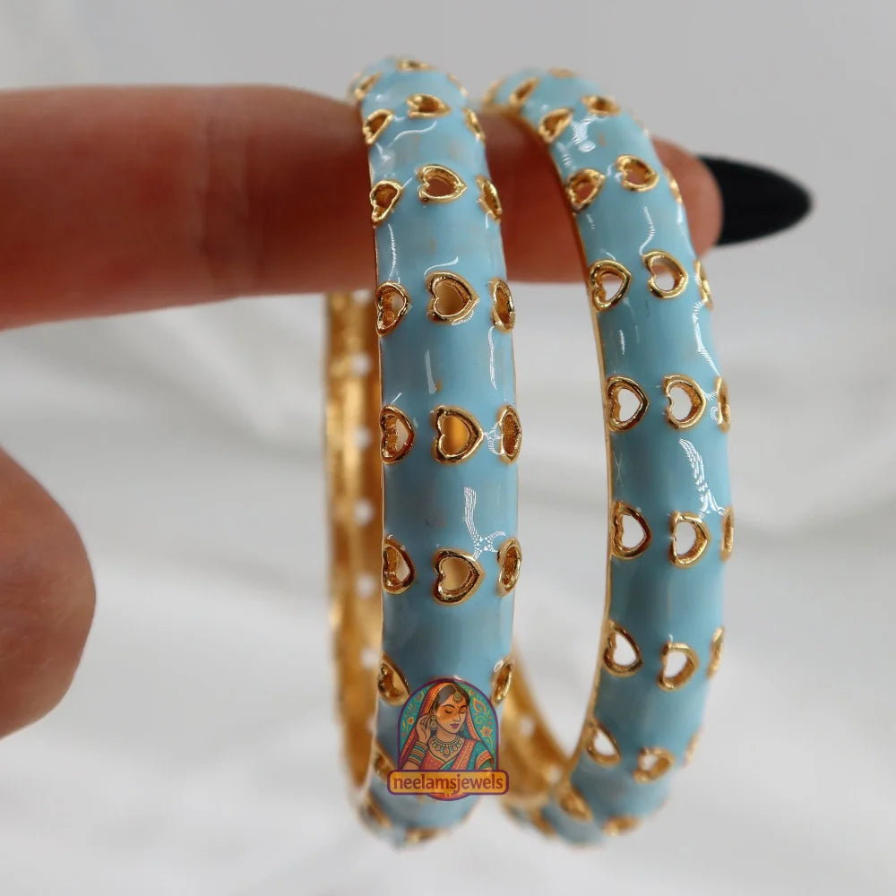 Dil Se - Cutout Enamel Bracelet Light Blue / 2.4