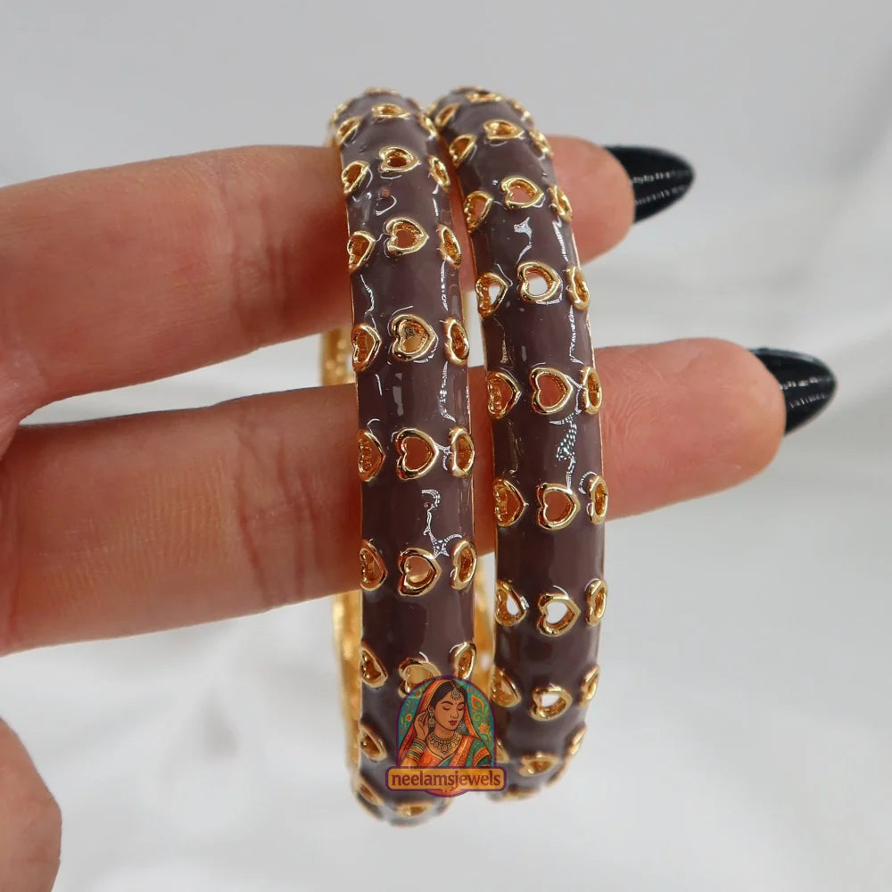 Dil Se - Cutout Enamel Bracelet Mauve / 2.4
