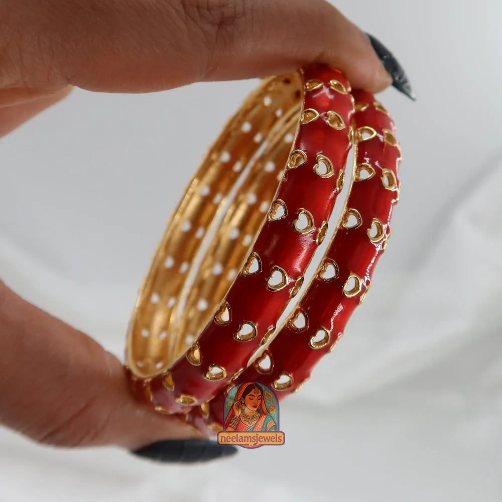 Dil Se - Cutout Enamel Bracelet Red / 2.4