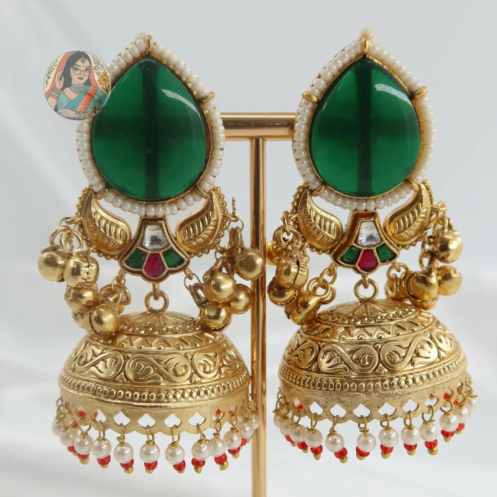 Disha Kashmiri Gold Earrings - C
