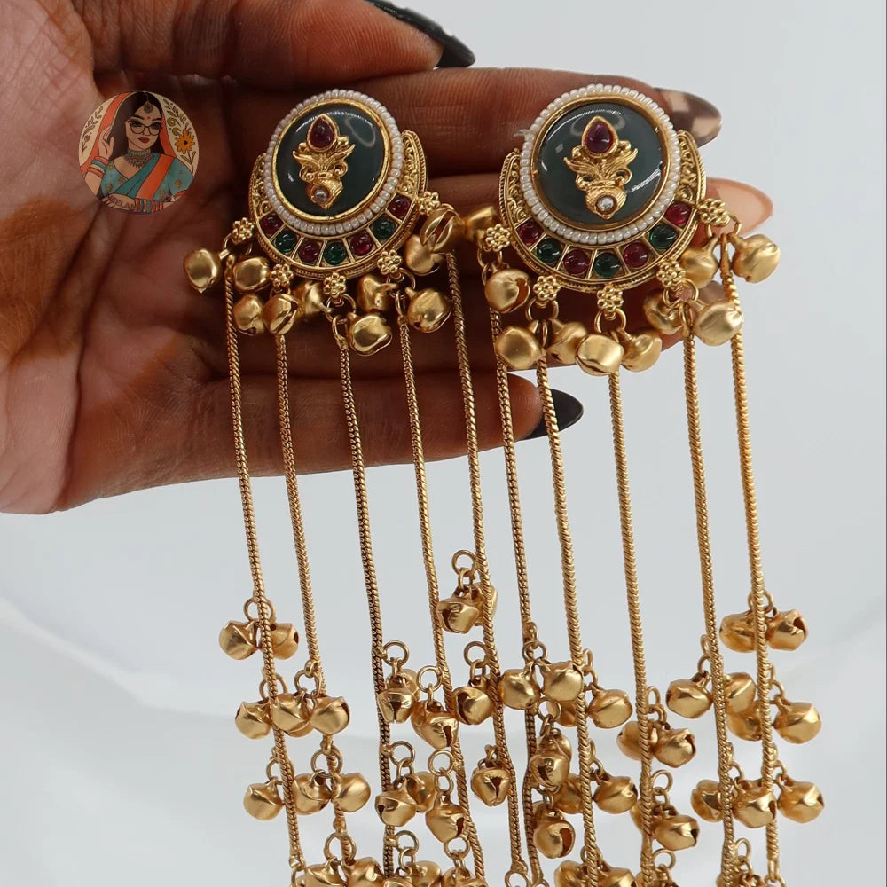 Divya Kashmiri Gold Earrings