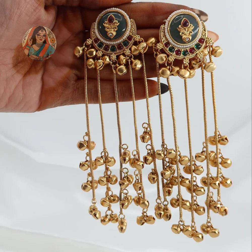 Divya Kashmiri Gold Earrings