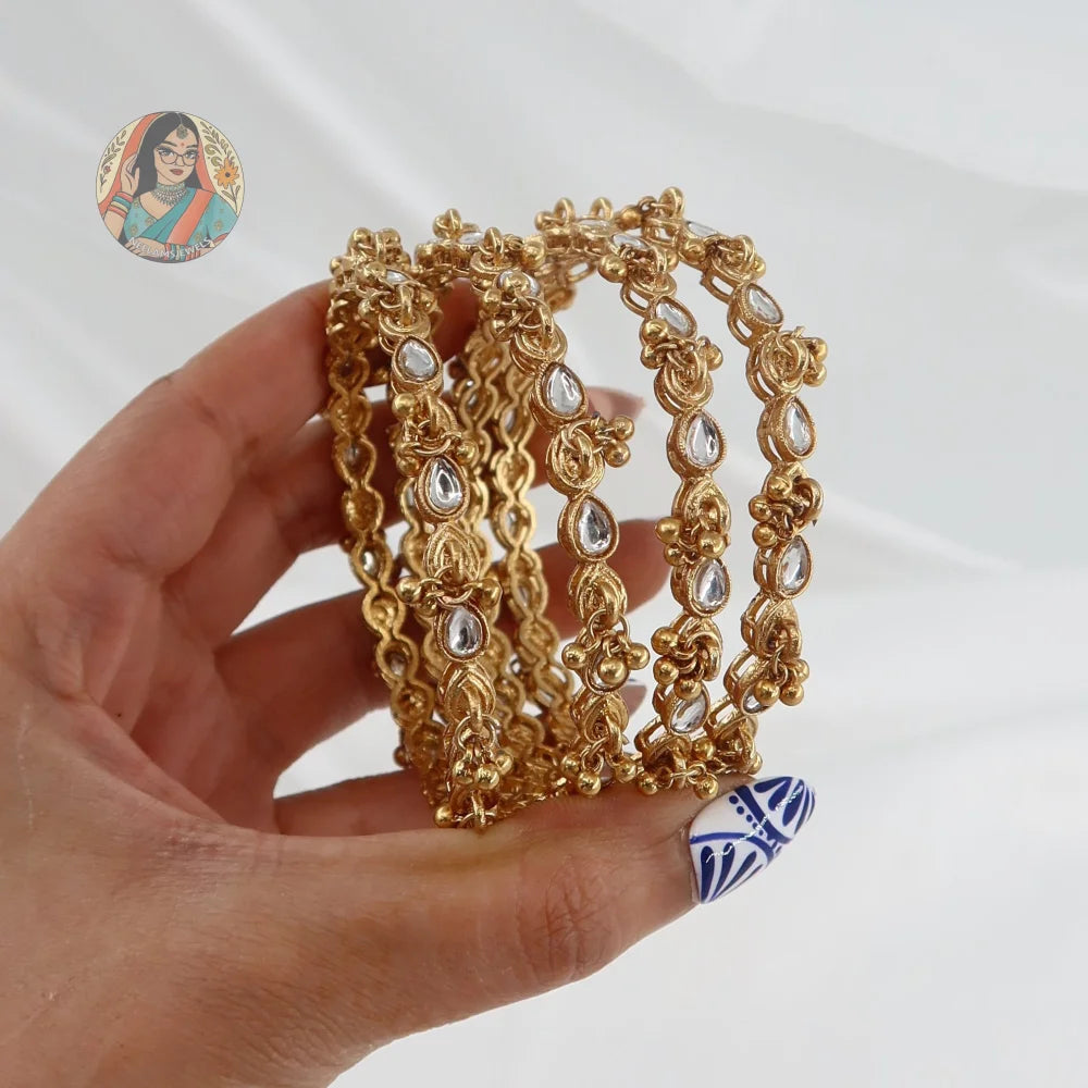 Diya Ghungroo Mini Bangle Set
