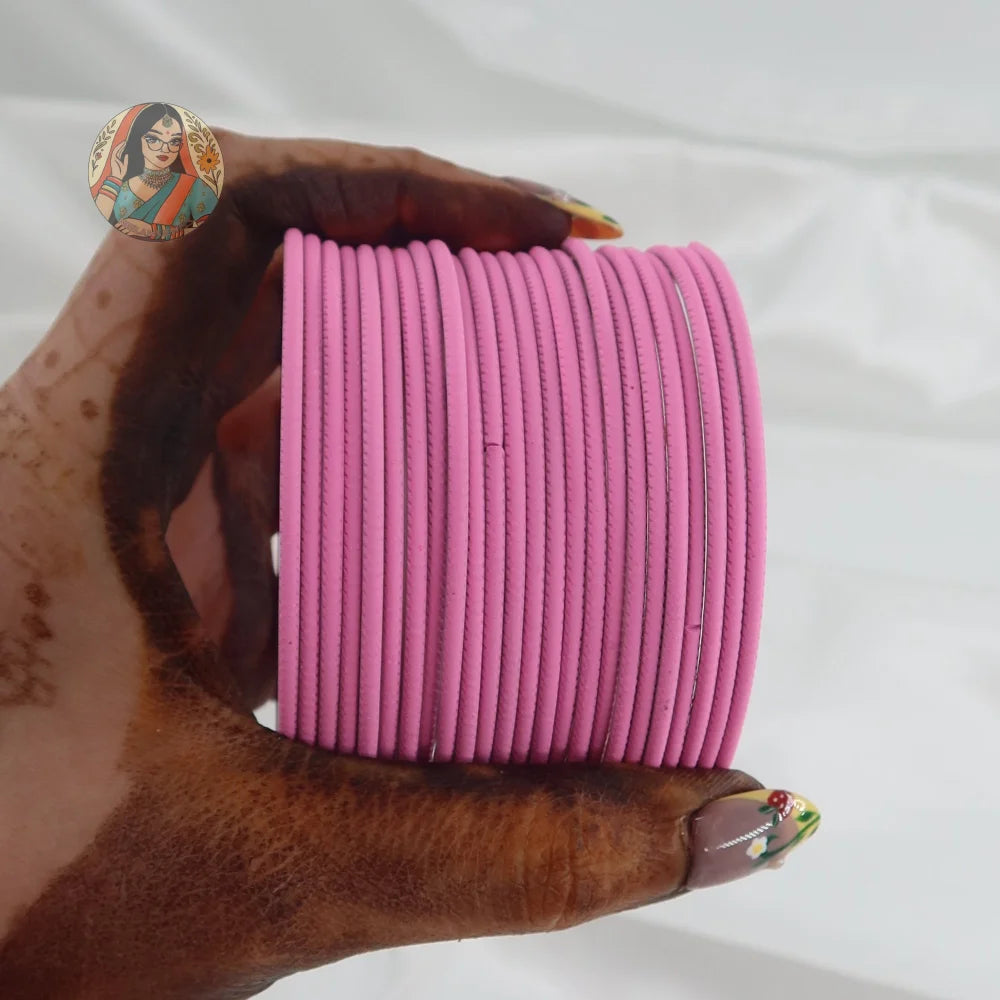 ’Dusty Rose’ Plain Matte Bangle Set
