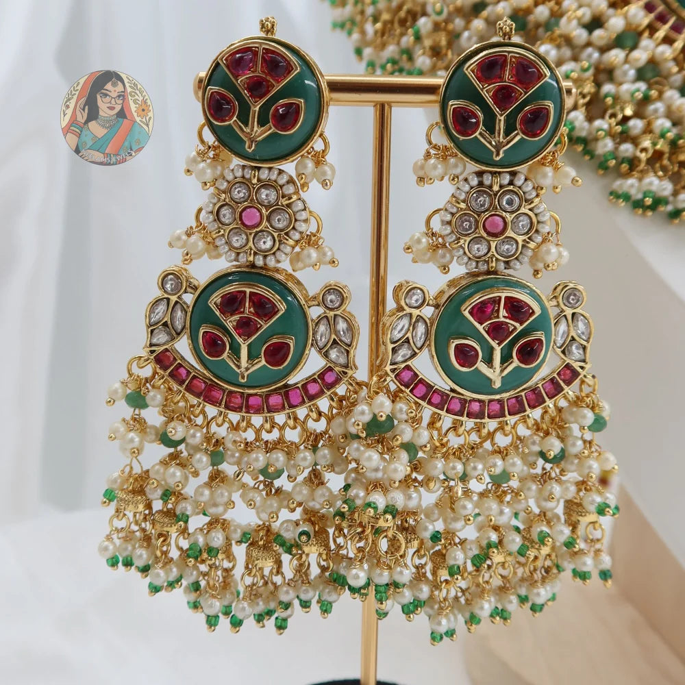 Eesha Bridal Necklace Set (Green)