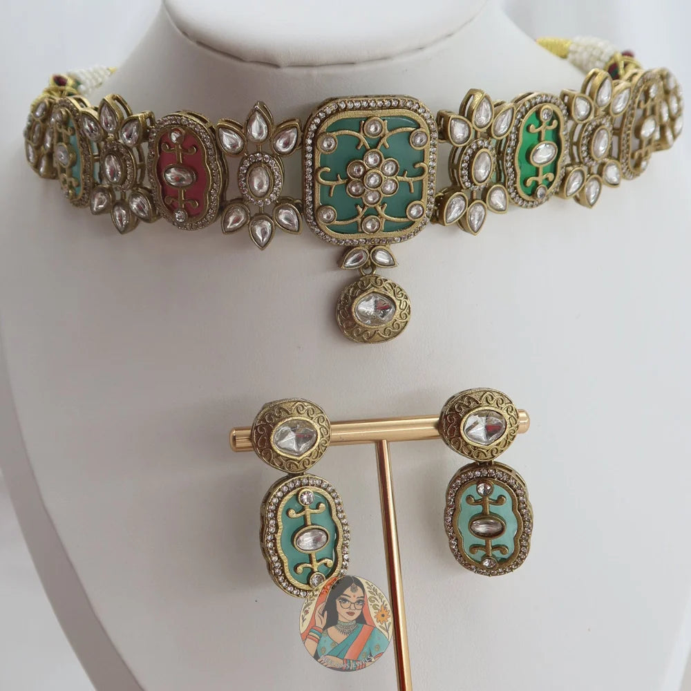 Fariaana Choker Necklace Set (Multi)
