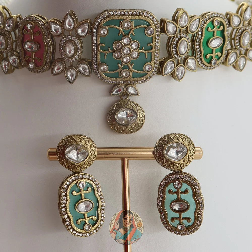 Fariaana Choker Necklace Set (Multi)
