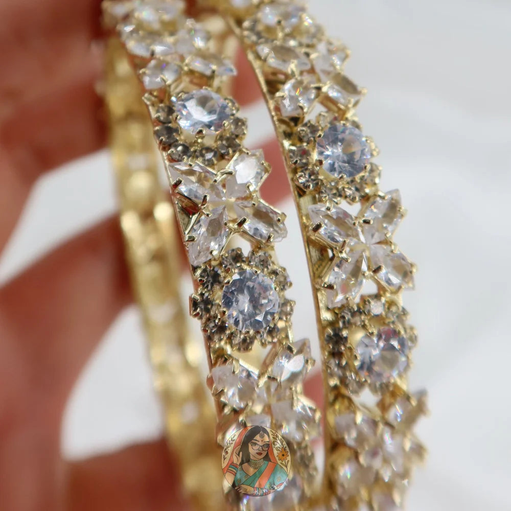 Floral AD Stone Bangles