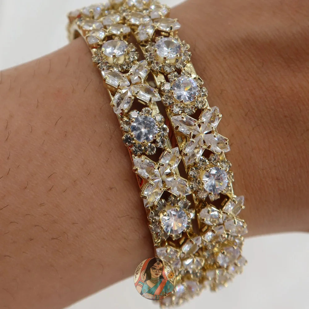 Floral AD Stone Bangles