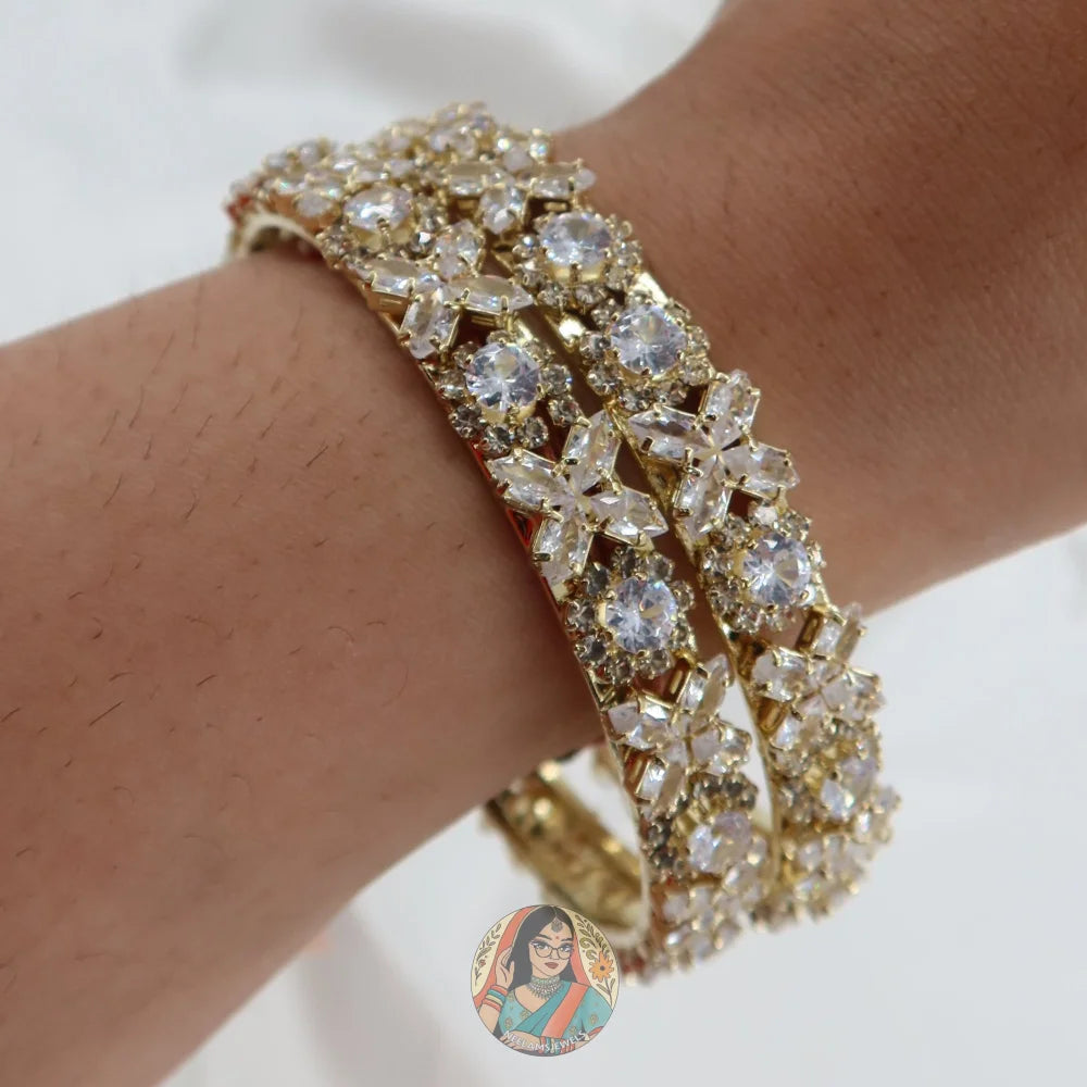 Floral AD Stone Bangles