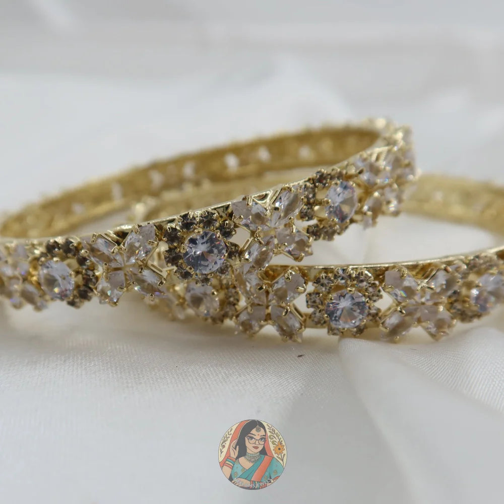 Floral AD Stone Bangles